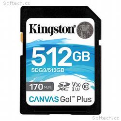 Kingston paměťová karta 512GB SDXC Canvas Go Plus 