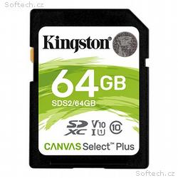 Kingston paměťová karta 64GB Canvas Select Plus SD