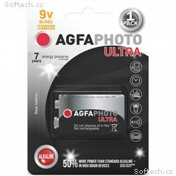 AgfaPhoto Ultra alkalická batéria 9V, blister 1ks 