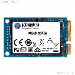 Kingston SSD 256GB KC600 mSATA 3D TLC SM2259 (cten