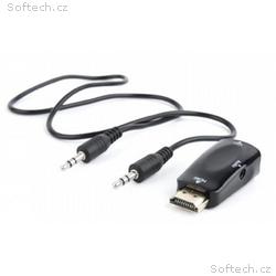 Gembird adaptér HDMI (M) na VGA (F) + 3.5 mm audio