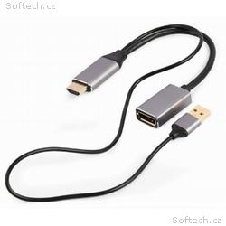 Gembird adaptér aktívny 4K HDMI (M), DisplayPort (