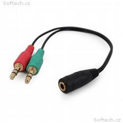 Gembird audio adaptér 3.5 mm 4-pin (F) na 2 x 3.5 