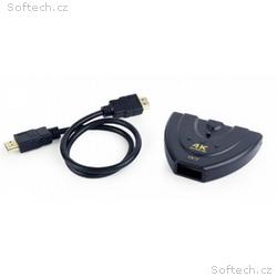 Gembird switch HDMI, 3 x port out, 1 x port in, s 