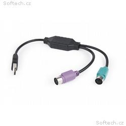 Gembird adaptér USB 2.0 (M) na PS2, kabel, 0.3 m, 