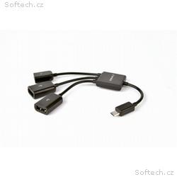 Gembird adaptér, hub OTG mobil 2 x USB 2.0 (F) + 1