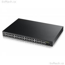 ZyXEL GS1900-48HP, 48p (48Gigabit RJ45 + 2 SFP,), 