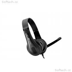 CANYON headset HSC-1, lehký, 3,5 mm jack TRRS, čer