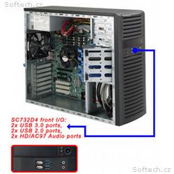 SUPERMICRO Mid-Tower 4x 3,5" fixed HDD, 2x 5,25", 