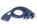 Aten 4-port KVM USB mini, audio, 1.8m kabely