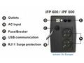 FSP UPS iFP 600, 600 VA, 360W, LCD, line interacti