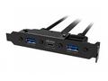 AKASA - USB 3.1 gen 2 typ C a 2xTyp A 3.0 záslepka