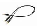 Gembird adaptér 1 x 3.5 mm 4-pin miniJack (M) na 2