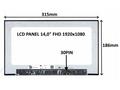 LCD PANEL 14,0" FHD 1920x1080 30PIN MATNÝ IPS, BEZ