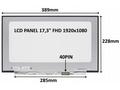 LCD PANEL 17,3" FHD 1920x1080 40PIN MATNÝ IPS 144H