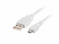 LANBERG Kabel USB 2.0 AM, Micro, 1m, bílý