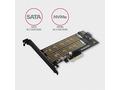 AXAGON PCEM2-D, PCIe x4 - M.2 NVMe M-key + SATA B-