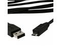 Kabel USB A Male, Micro B Male, 0.5m, USB 2.0,čern