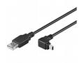 PremiumCord miniUSB 2.0, A-B, 5pinů, 90°, 1.8m