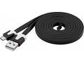 PremiumCord Kabel microUSB 2.0, A-B, plochý, černý