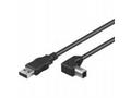 PremiumCord Kabel USB 2.0, A-B se zahnutým USB-B k