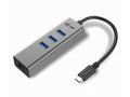 i-tec USB-C Metal 3-portovy HUB s Gigabit Ethernet