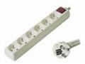 Prodlužovací přívod 230V, 2m, 6 zásuvek + vypínač