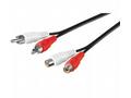 PremiumCord Kabel 2x Cinch-2x Cinch, M, F 3m
