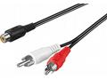 PremiumCord Kabel 1x CINCH female - 2x CINCH male 