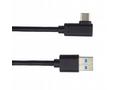 PremiumCord Kabel USB typ C, M zahnutý konektor 90