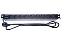 PremiumCord 19" PDU, 1U, 9x230V, 2m kabel Euro
