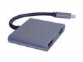 PremiumCord MST adaptér USB-C na 2x HDMI, USB3.0, 