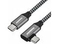 PremiumCord USB-C 3.2 gen 2, zahnutý, oplet, 0,5m