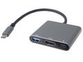 PremiumCord Adaptér USB-C na HDMI + USB3.0 + PD, r