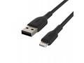 BELKIN kabel oplétaný USB-A - Lightning, 1m, černý