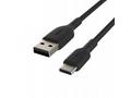 BELKIN kabel oplétaný USB-C - USB-A, 1m, černý