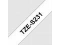 TZE-S231, bílá, černá, 12mm