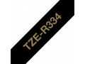 Brother TZE-R334 zlatá na černé, 12 mm, textilní p