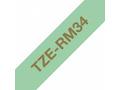 Brother TZE-RM34 zlatá na mentol.zelené, 12 mm, te