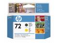 HP Printhead 72, Matte Black and Yellow