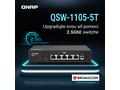 QNAP switch QSW-1105-5T (5x2,5GbE, fanless)