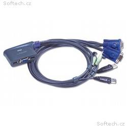 Aten 2-port KVM USB mini, 1,8 m kabely audio,