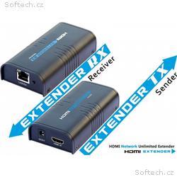PremiumCord HDMI extender na 120m přes LAN, over I