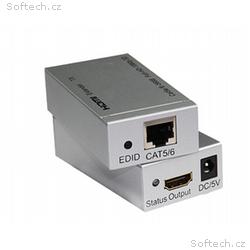 HDMI extender na 60m přes jeden kabel Cat5e, Cat6