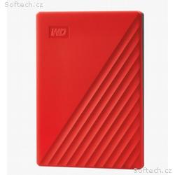 WD My Passport, 2TB, HDD, Externí, 2.5", Červená, 