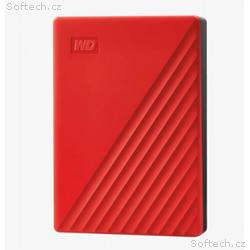 WD My Passport, 4TB, HDD, Externí, 2.5", Červená, 