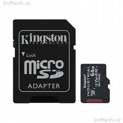Kingston Industrial, micro SDXC, 64GB, UHS-I U3, C