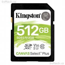 Kingston Canvas Select Plus U3, SDXC, 512GB, 100MB