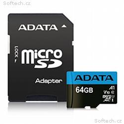 Adata, micro SDXC, 64GB, UHS-I U1, Class 10, + Ada