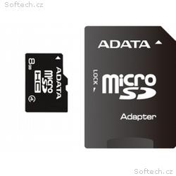 Adata, micro SD, 8GB, 10MBps, Class 4, + Adaptér